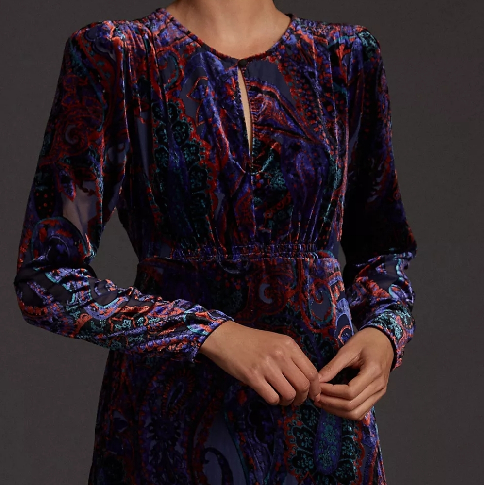Burnout Velvet Maxi Dress